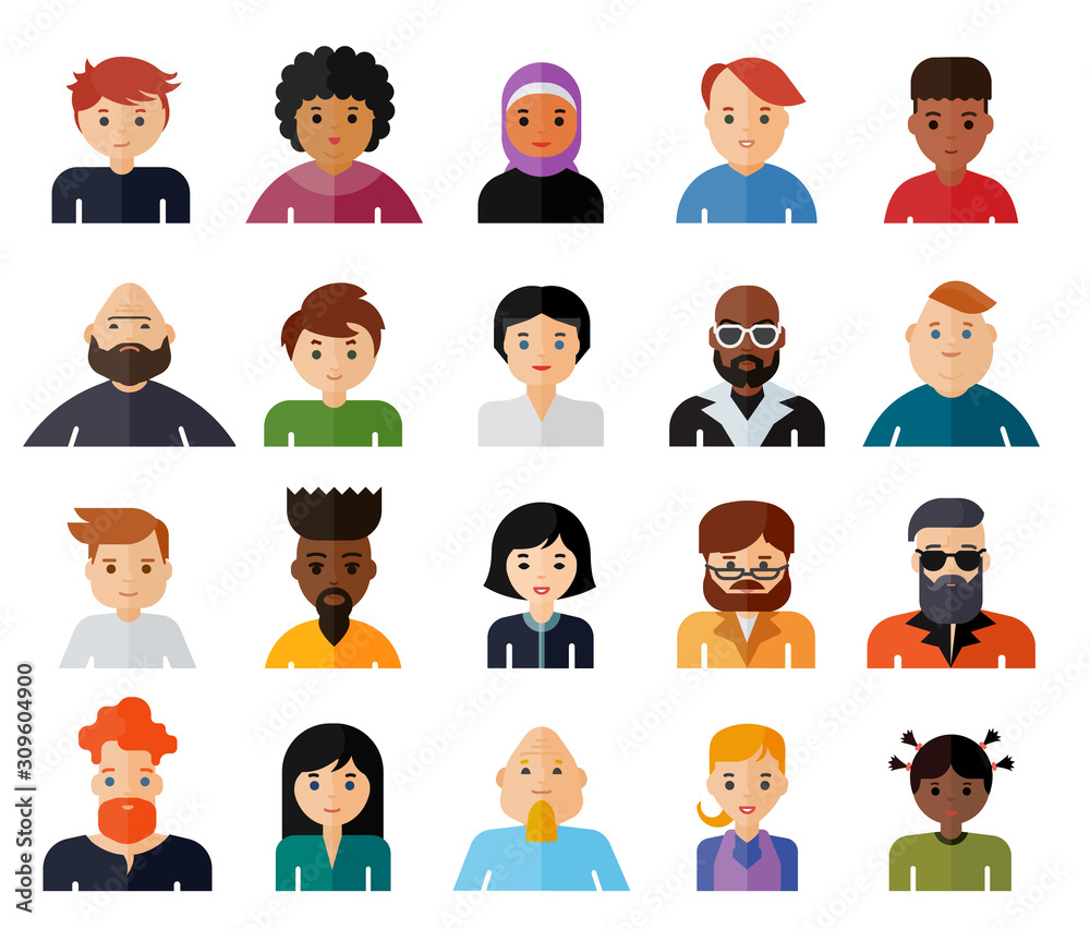 People face avatar icon cartoon character Vector Image