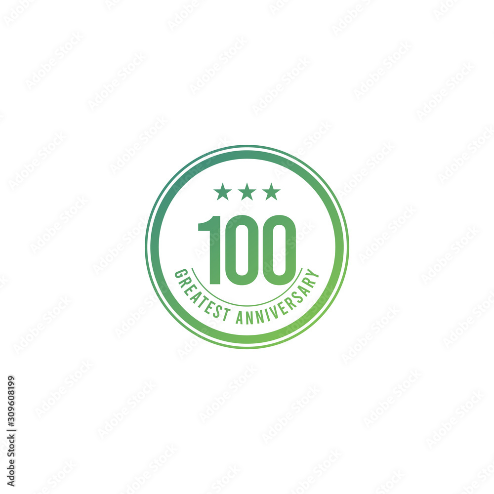 100 Years Anniversary Blue Circle Design Logo Vector Template Illustration 100 Years Anniversary Blue Circle Design Logo Vector Template Illustration