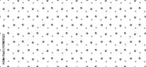 Pet paw print seamless pattern. Abstract animal vector background.