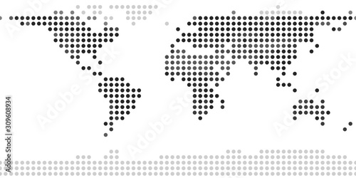 Dotted World Map (low-res, grayscale)