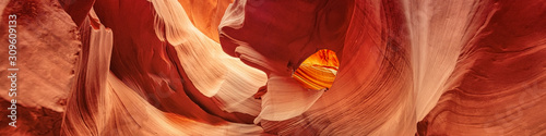 Panoramic Canyon Antelope, slot canyon near Page, Arizona, America. Abstract background concept. © emotionpicture