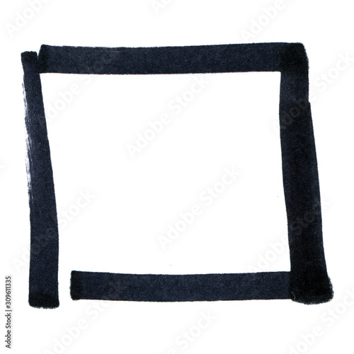 high quality black square permanent marker graphic element isolated	
