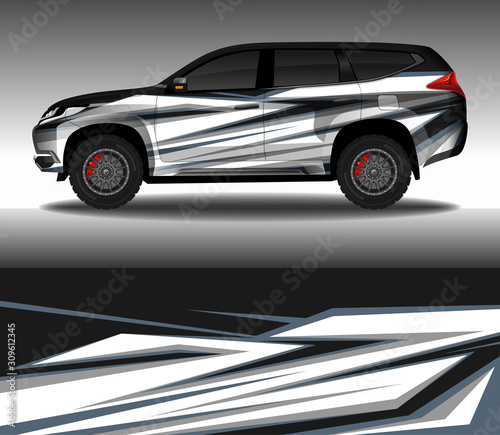 Car wrap decal design vector  custom livery race rally car vehicle sticker and tinting.