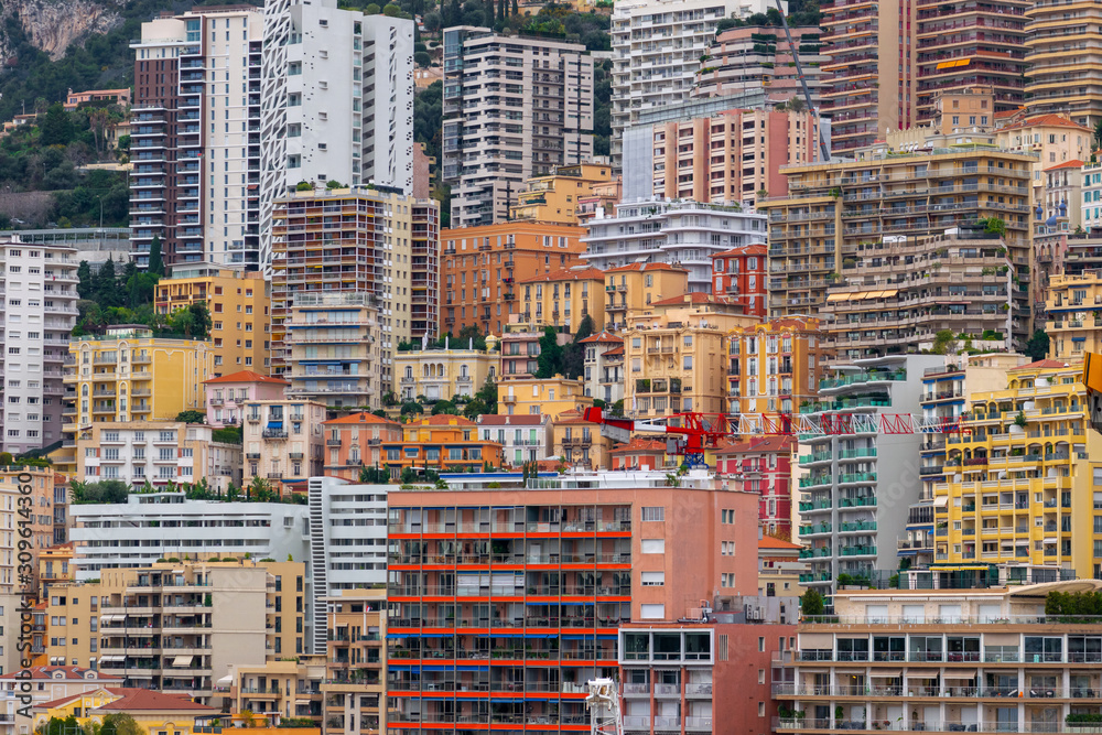 Naklejka premium Monaco city buildings background