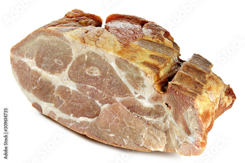 German Kassler cut of pork isolated on white background photo