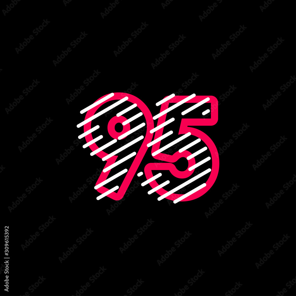 95 years Anniversary Line Design Logo Vector Template Illustration 95 years Anniversary Line Design Logo Vector Template Illustration