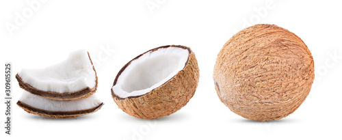Fotografia Coconut  on white background.