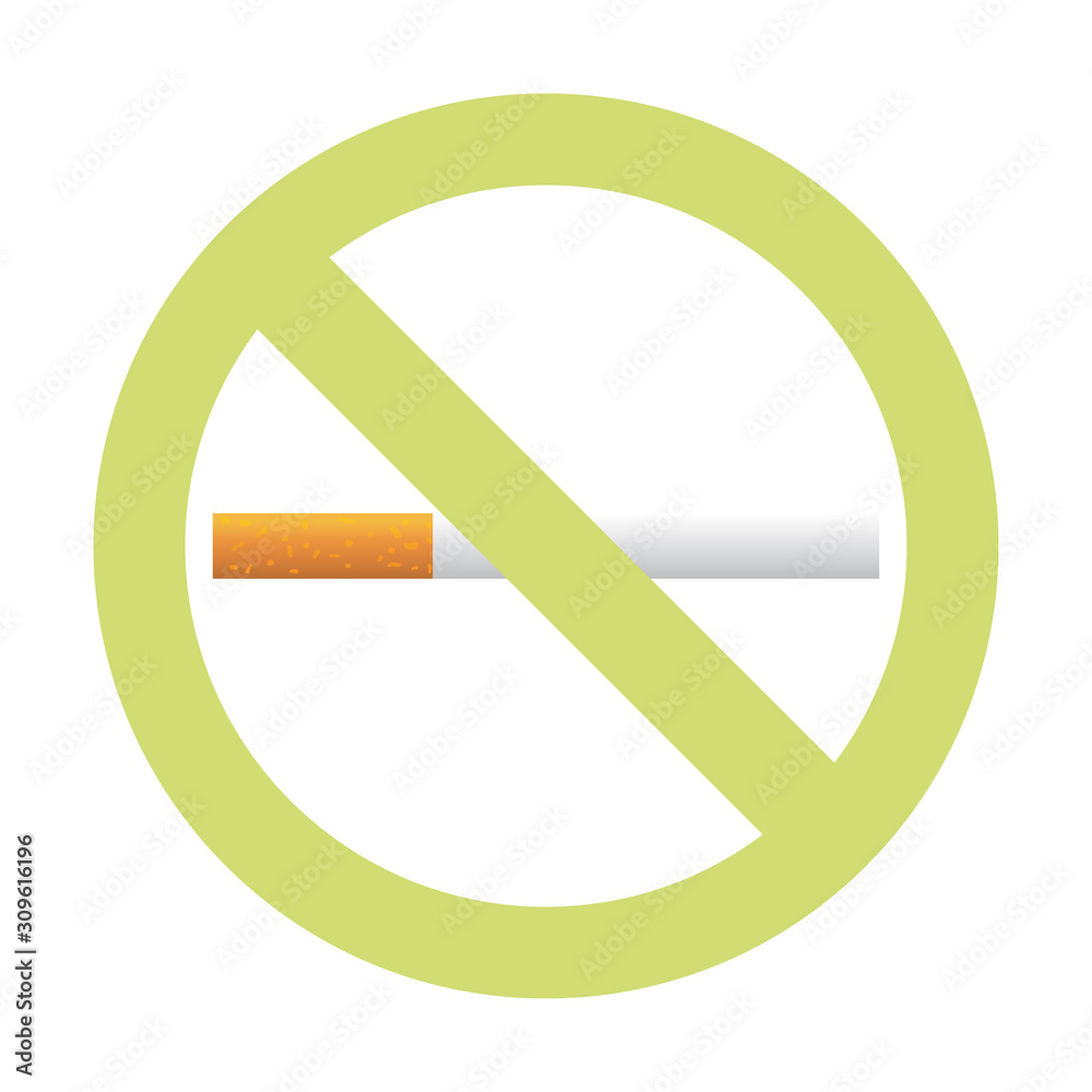 Stop smoking – quit smoking sign symbol. Real cigarette. Green vector icon. Stop smoking – quit smoking sign symbol. Real cigarette. Green vector icon.