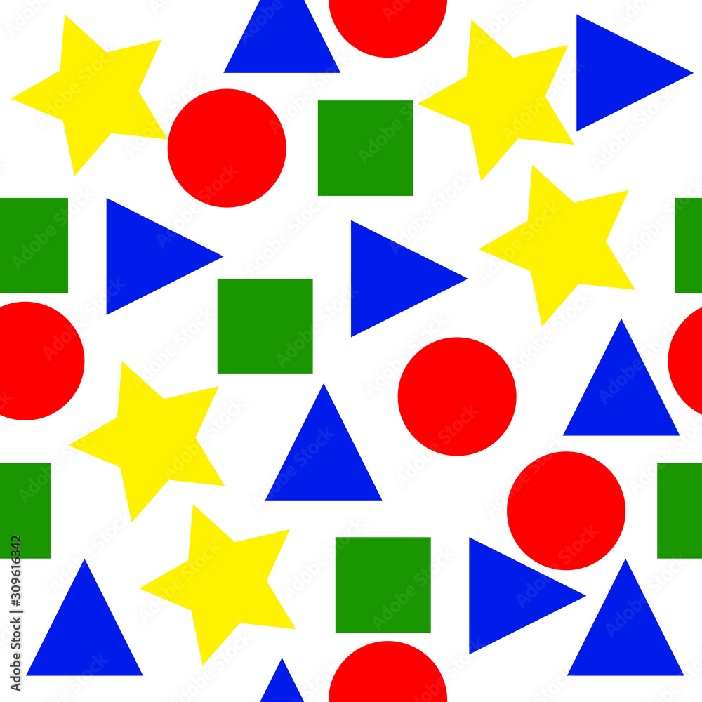 Simple geometric shapes of different colors. Simple geometric shapes of different colors.