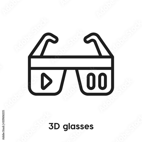 3d glasses icon vector sign symbol