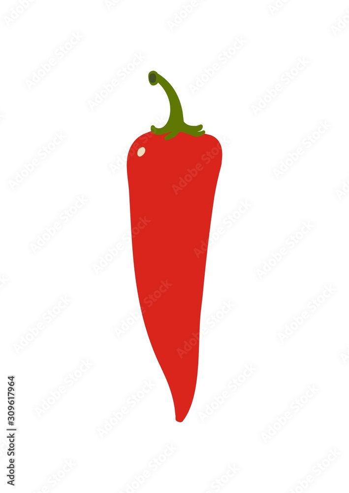 illustration of red chilli pepper isolated on white background illustration of red chilli pepper isolated on white background