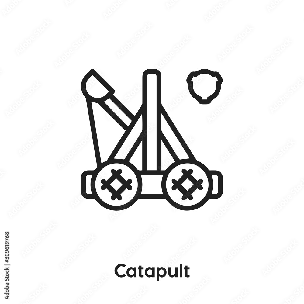 Catapult Vector Icon Isolated On White Stock Vector, 60% OFF