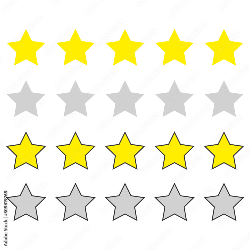 Star rating on a white background. Vector illustartion