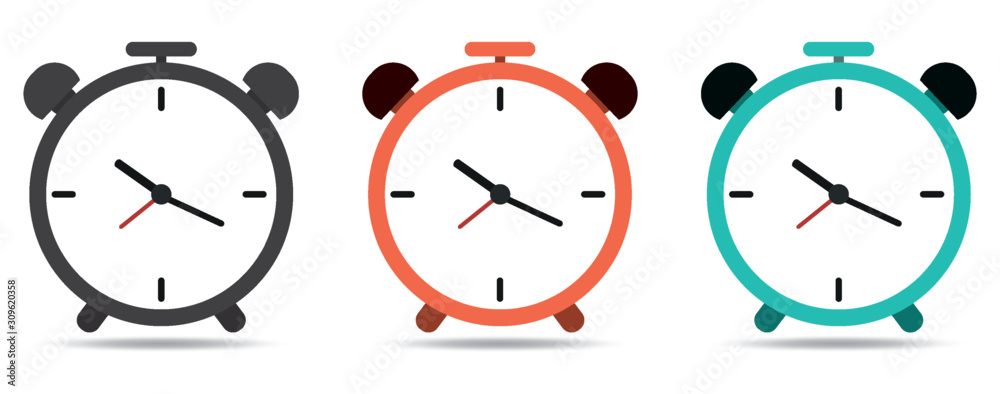 Foto Set alarm clock ringing icon modern design illustration - Vector