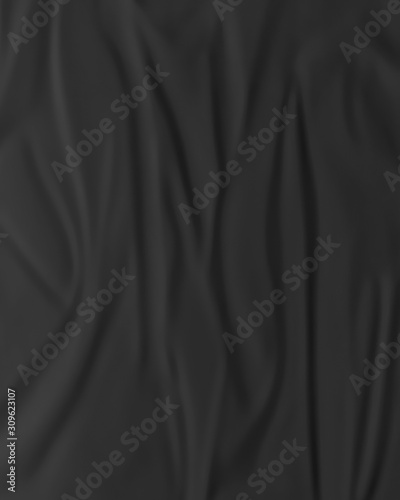 Sheet of black paper - 3D illustration