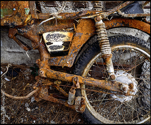 old wheel, rust, bike, greece, europe, eu