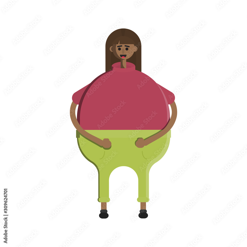 Girl cartoon character in green pants and a pink t-shirt. Big character. Vector illustration. EPS10. Stock Vector | Adobe Stock Girl cartoon character in green pants and a pink t-shirt. Big character. Vector illustration. EPS10. Stock Vector | Adobe Stock