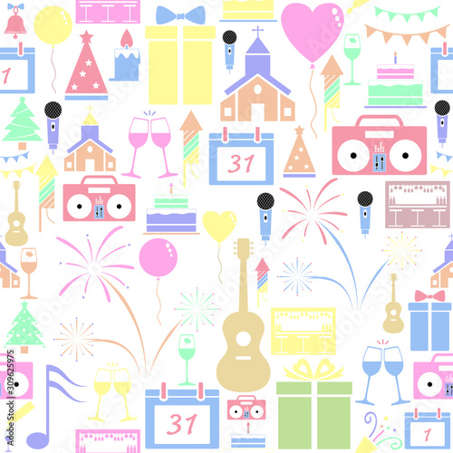 New year seamless pattern background icon.