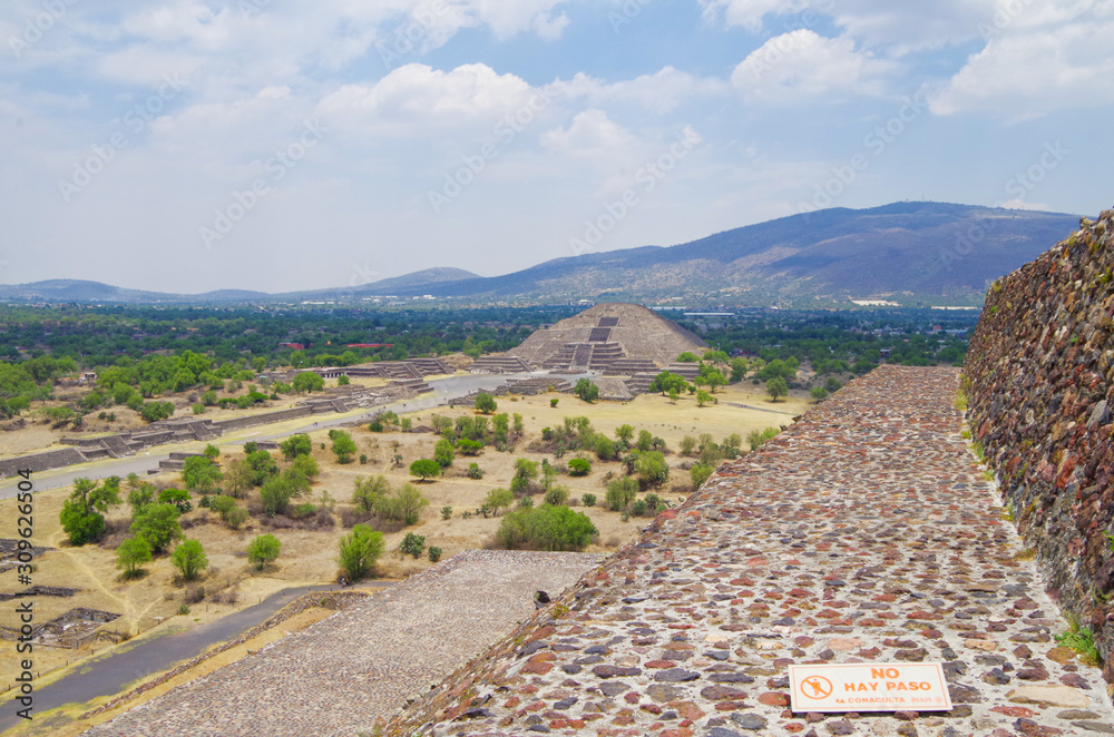 Popular tourist landmark destination ancient Aztec city ruins of the ...