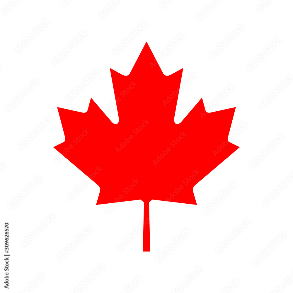 Vector Illustration of Canada red leaf icon Vector Illustration of Canada red leaf icon