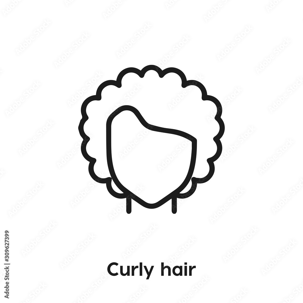 curly hair icon vector. curly hair avatar girl icon vector symbol  illustration. Modern simple vector icon for your design. curly hair icon  vector. Stock Vector | Adobe Stock