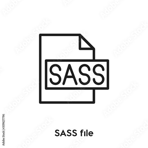 sass file icon vector. sass file icon vector symbol illustration. Modern simple vector icon for your design. sass file icon vector	 photo