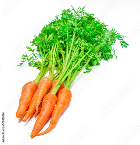 fresh carrots isolated on a white background. Bunch of baby carrots isolated on white background.