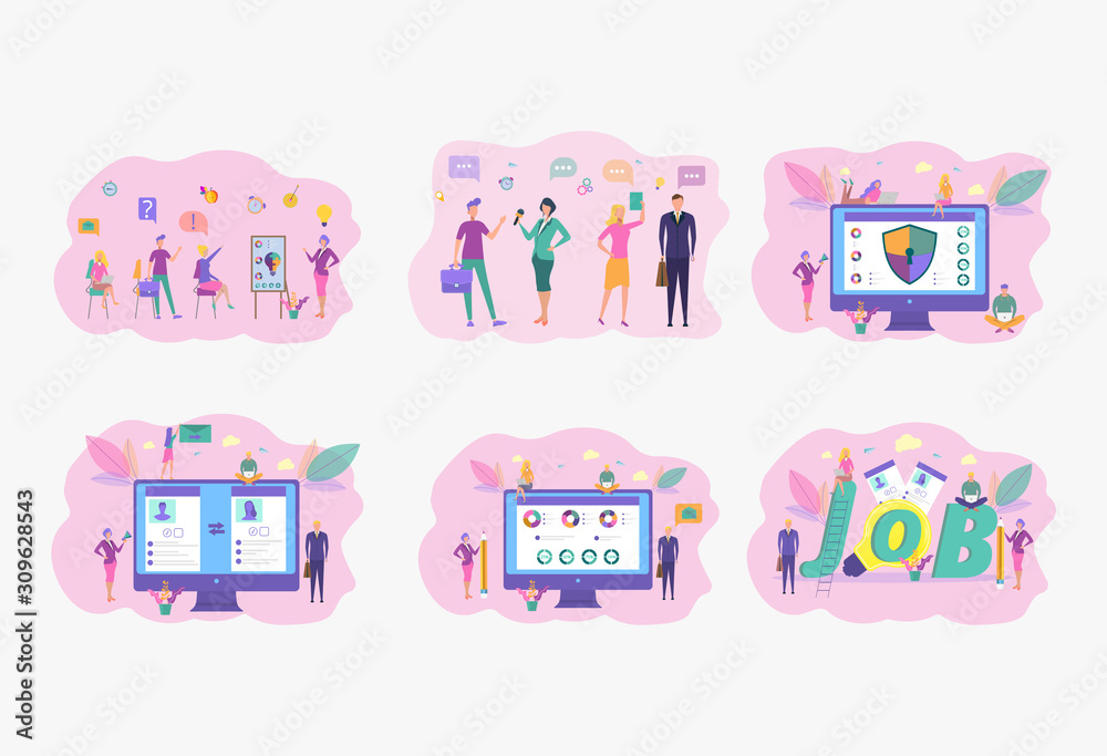 Communicating via the Internet, social networks, chat, video, news, messages, website, search for friends, search for couples, love, mobile web graphics. Vector colorful illustration