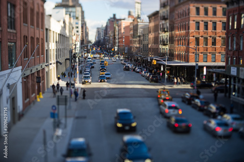 Tilt shift view of New york streetscape
