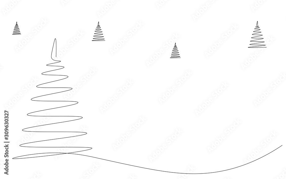 Christmas background with forest vector illustration Christmas background with forest vector illustration