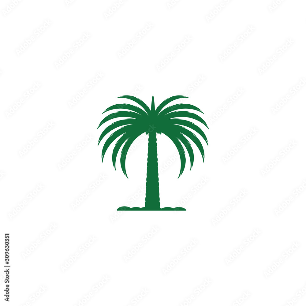 Dates tree Wave Logo Template vector symbol