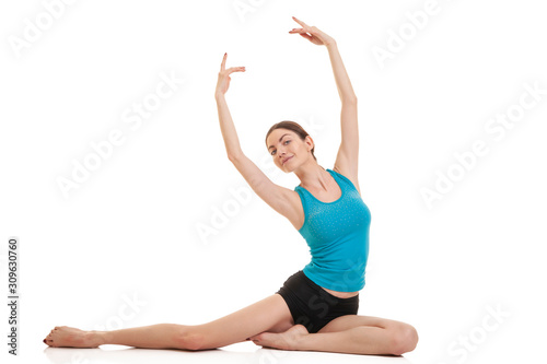 young beautiful yoga posing