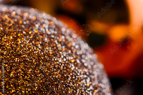 christmas glitter ball close up
