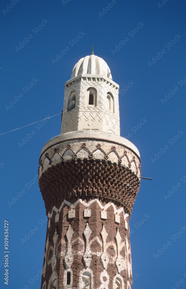 Yemen. A minaret of a mosque in the country