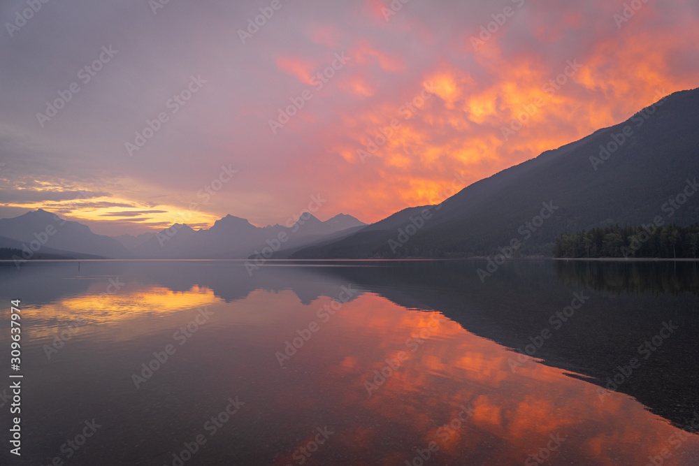 Sunrise over Lake McDonald