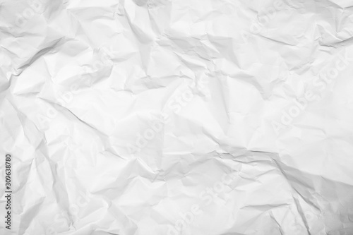 White crumpled paper texture background. 