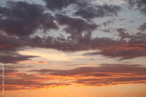 beautiful sunset sky with clouds background texture