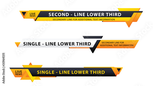 Vector  lower third or television news bar design template isolated on white background