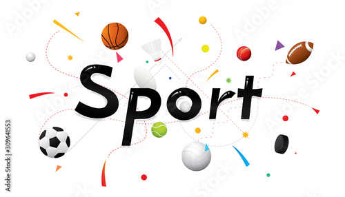 Sports poster design. Vector colored sport background.