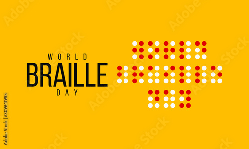 Vector illustration on the theme of World Braille Day on January 4th.