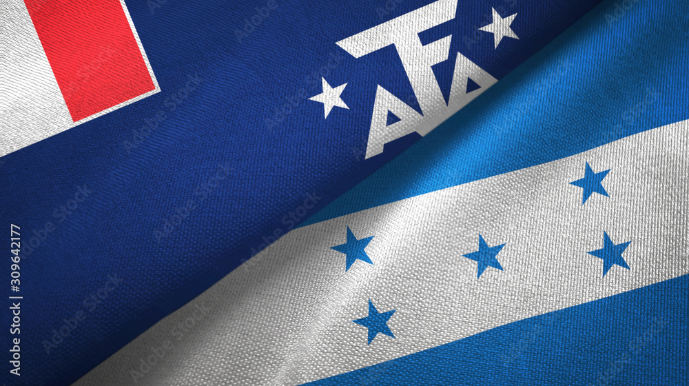 French Southern and Antarctic Lands and Honduras two flags French Southern and Antarctic Lands and Honduras two flags