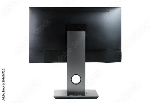 Computer monitor, screen isolated on white background.Side view