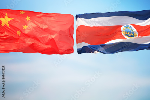 Flags of China and Costa Rica