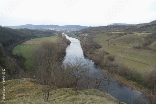 lookout from tetin rock over berounka river in central bohemia photo
