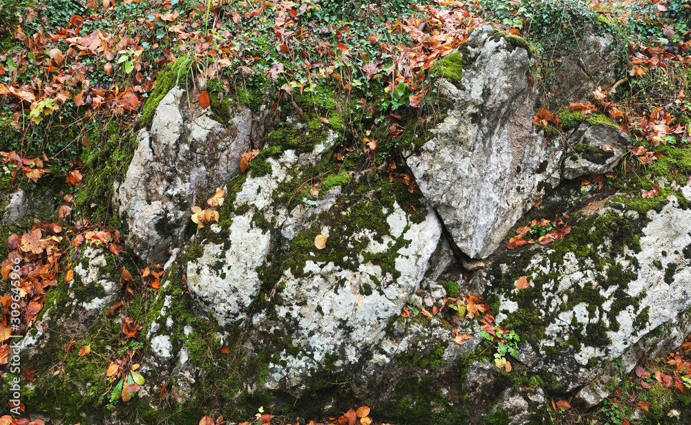 background of old mossy stones and rocks background of old mossy stones and rocks