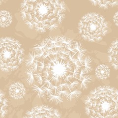 Wandcirkels Bloemenprints patronen Naadloos paardenbloem patroon in vector  © Volodymyr