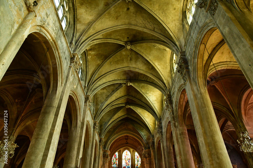 Pontoise , France - june 2 2019 : Saint Maclou cathedral photo