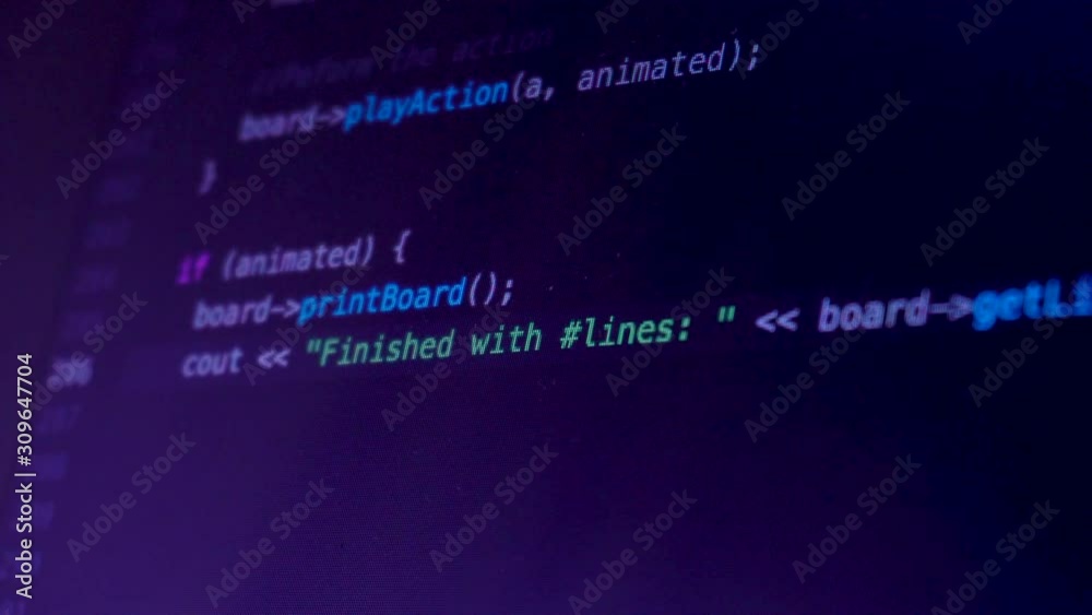 Developer programming and writing code on computer