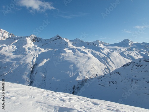 beautiful skitouring day in otztal alps in austria © luciezr