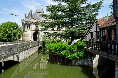 Vendome; France - june 28 2019: Saint Georges door photo